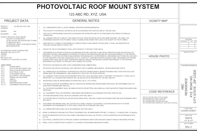 design residential solar preliminary and permit plans
