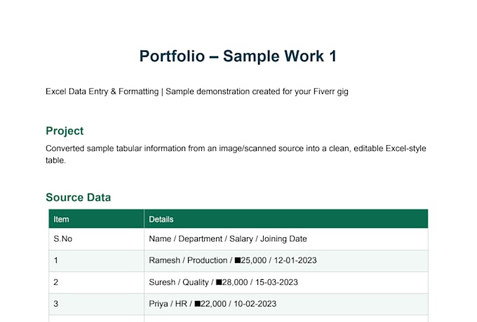 do data entry typing and exel