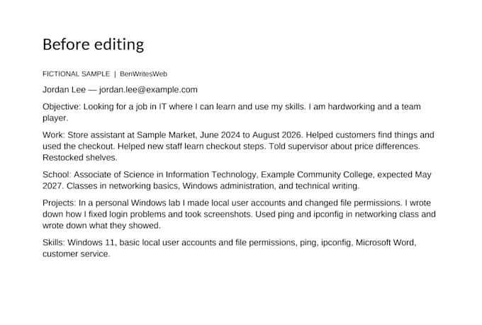 edit and format your entry level resume for clarity