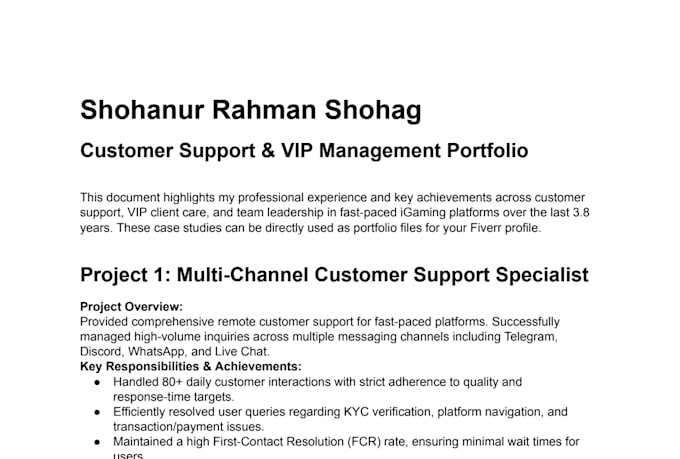 provide expert customer support and VIP client management