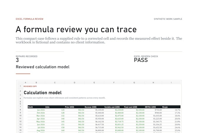 fix up to three simple formulas in your excel worksheet