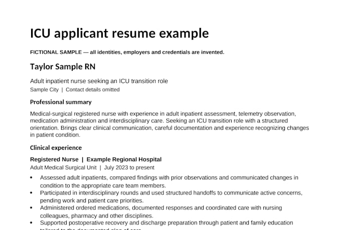edit your nursing resume for an icu role