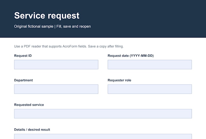 convert your one page form into a fillable PDF