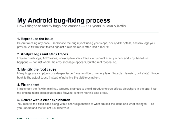 fix bugs and crashes in your android app