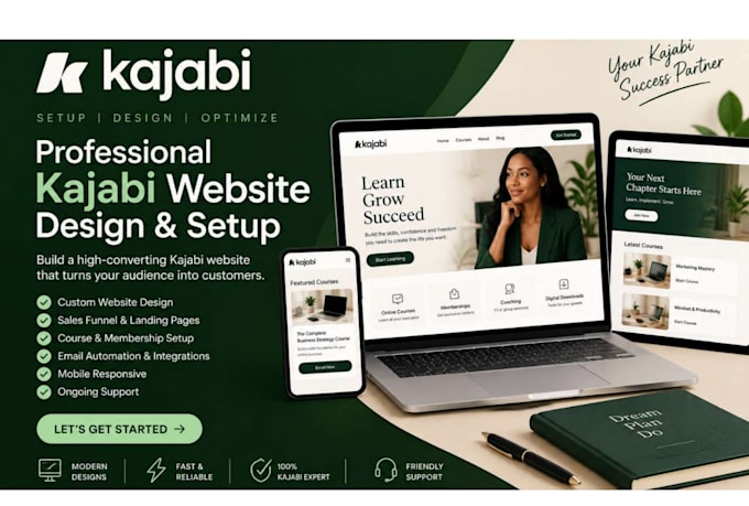 setup kajabi course site