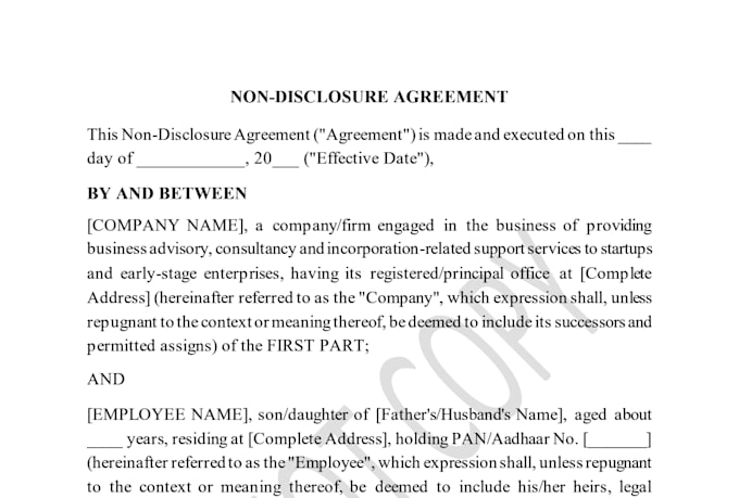 draft nda and business contracts
