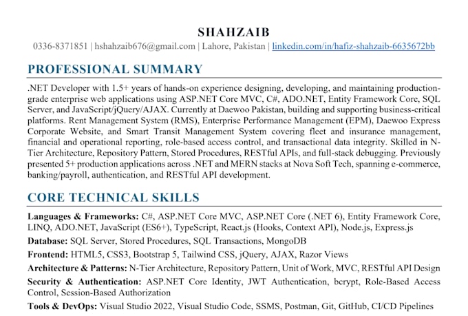 done development in  asp dot net