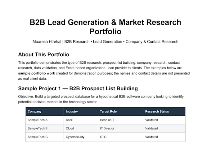 do b2b lead generation and market research