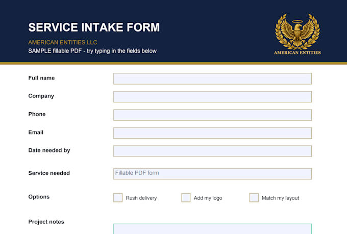 create professional fillable PDF forms for your business