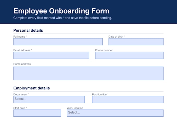 create a fillable PDF form and editable interactive PDF