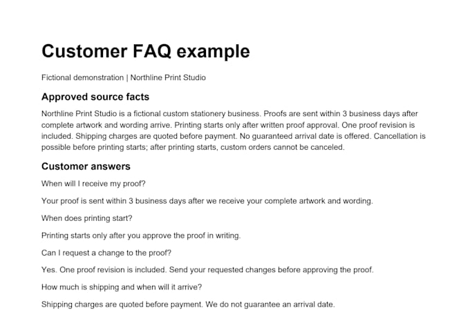 write customer faqs and reusable email replies