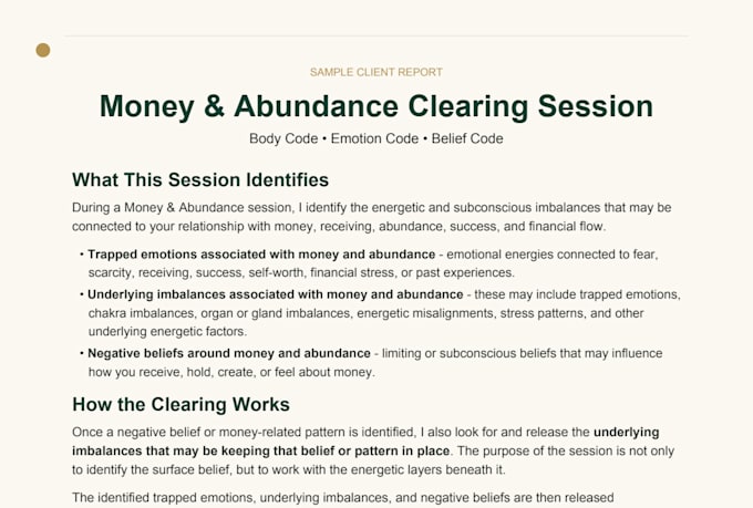 release negative beliefs about  money