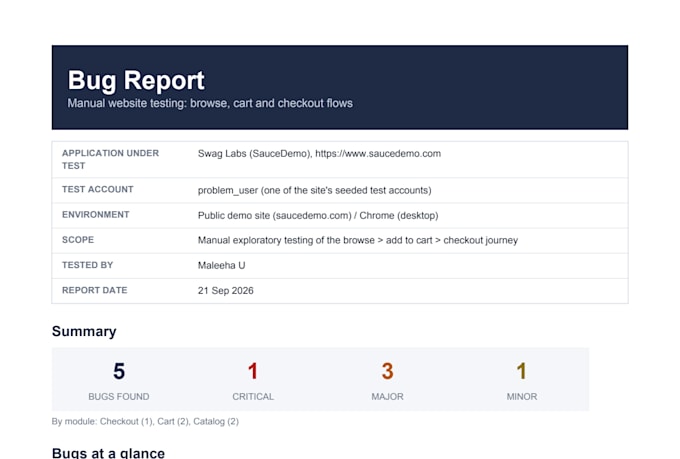 manually test your website for bugs as a QA tester