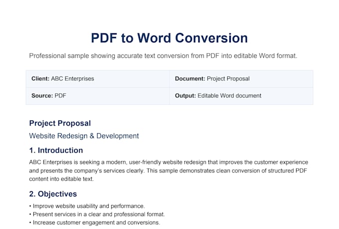 do accurate PDF, word conversion and document formatting