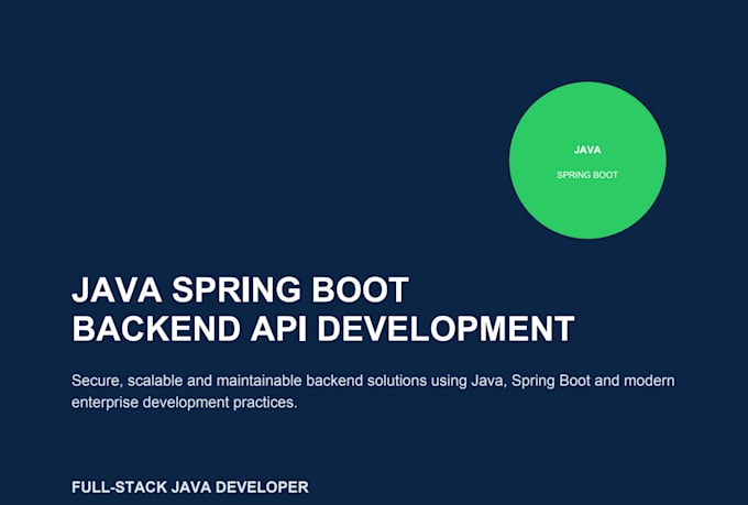 develop java spring boot backend apis