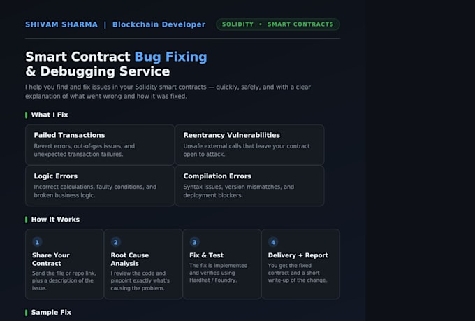 fix bugs and debug your solidity smart contract