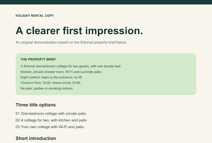 write your holiday rental listing and five guest messages