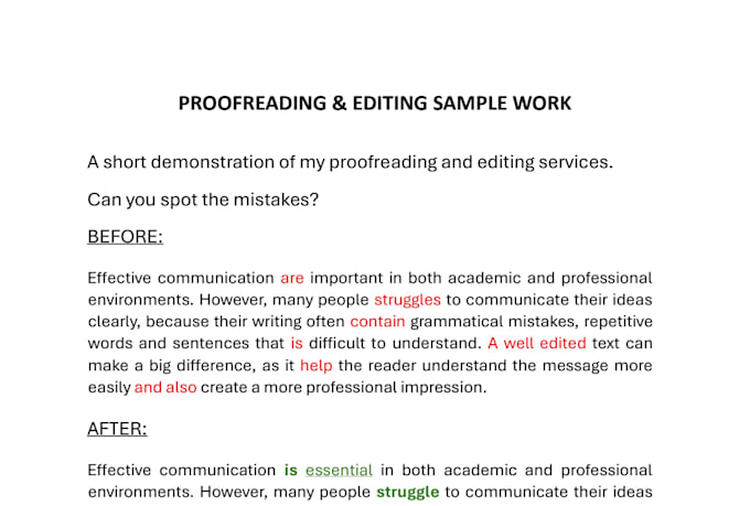 proofread and edit your english text