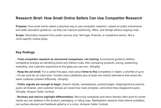 research brief competitor and content research for your topic