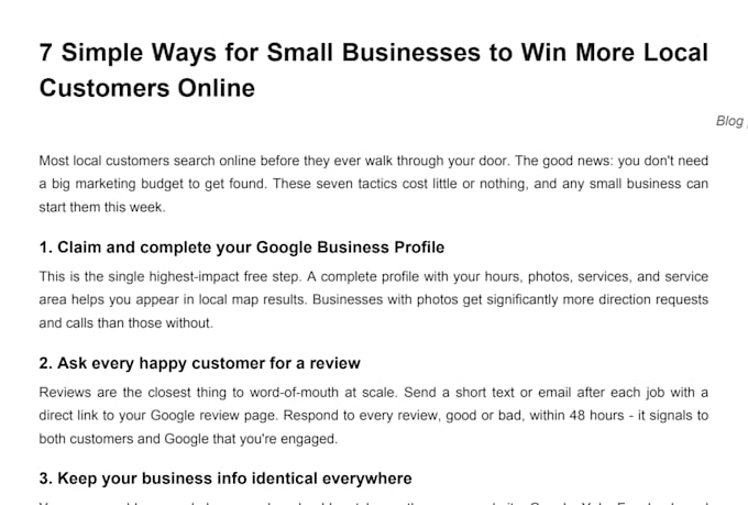 write SEO blog posts, articles, and website copy