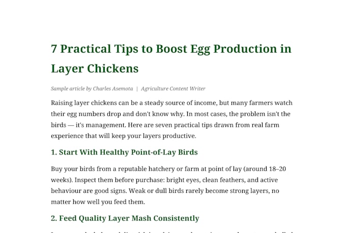 write SEO optimized blog posts and articles for agribusiness