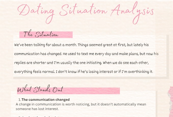 be your dating detective and help you decode your situation