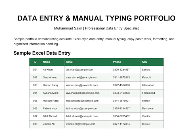 do data entry and typing manually