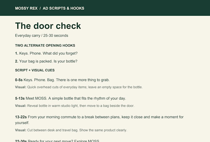 write tiktok and instagram reels ad scripts with hooks and ctas