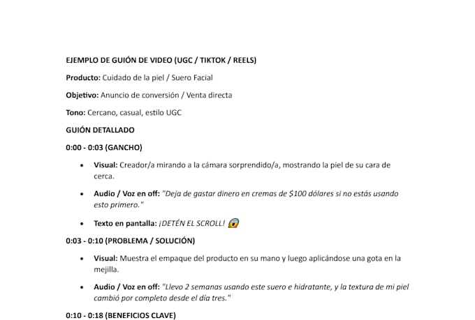 write high converting video scripts for tiktok reels and ads