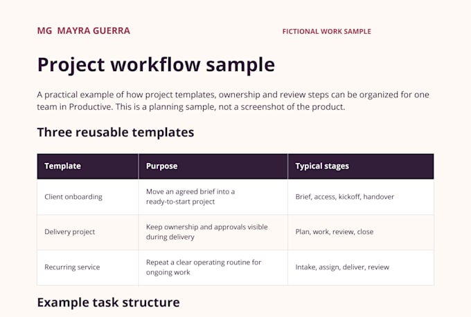 organize your projects, budgets and team workflow in productive