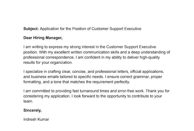 write professional formal business letters