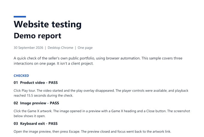 test your website and report bugs with screenshots