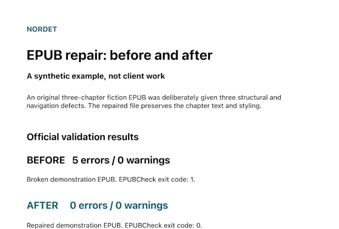 repair epub structure and navigation errors