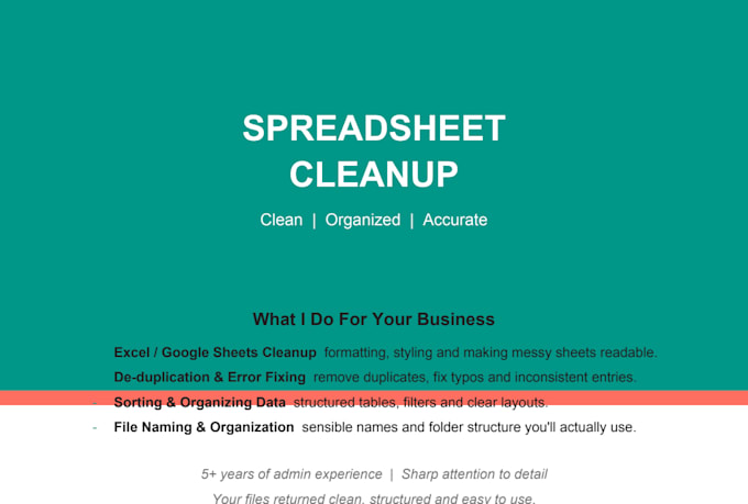 clean up your spreadsheets and organize your files