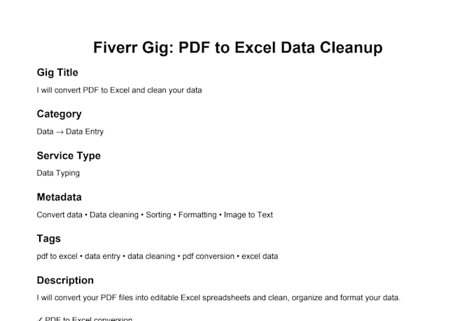 convert PDF to excel and clean your data