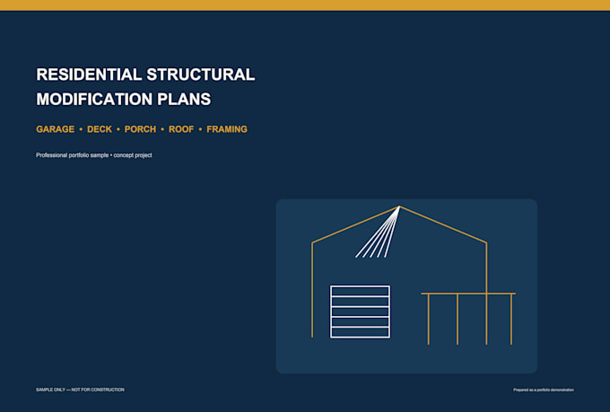 create garage deck porch roof framing structural plan sets
