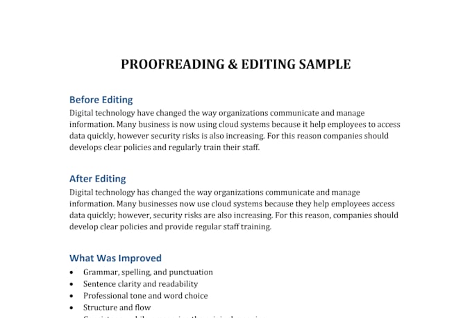 proofread, format and improve your research report