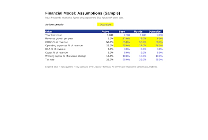 build a professional financial model in excel