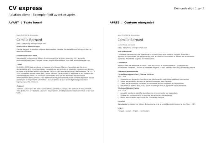 proofread and format your existing french CV