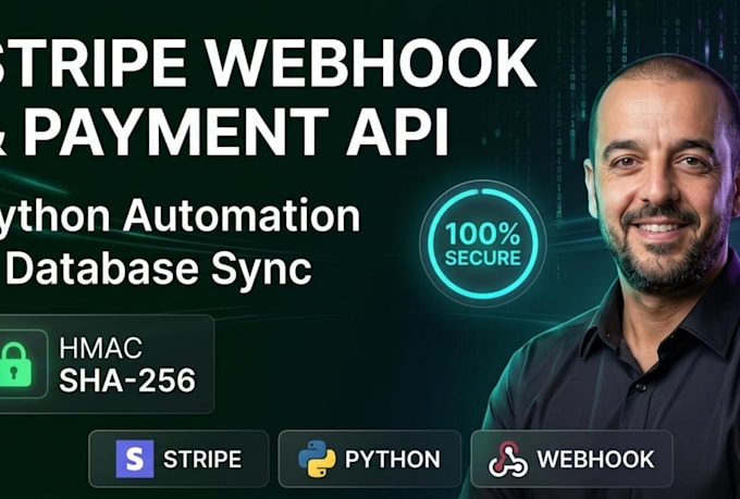 integrate stripe webhook api and python automation