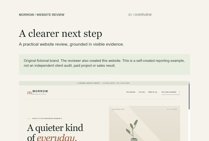 review your website and report usability and layout issues