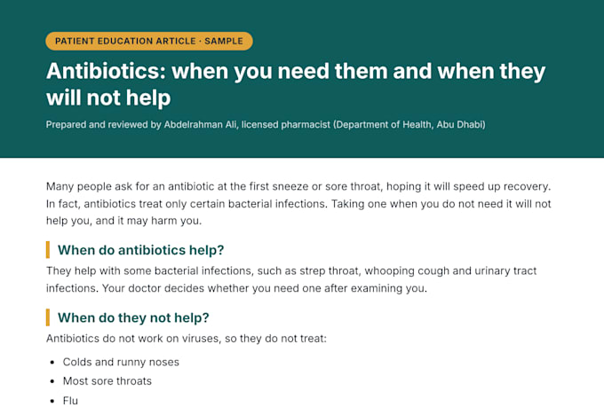 write a referenced health article as a licensed pharmacist