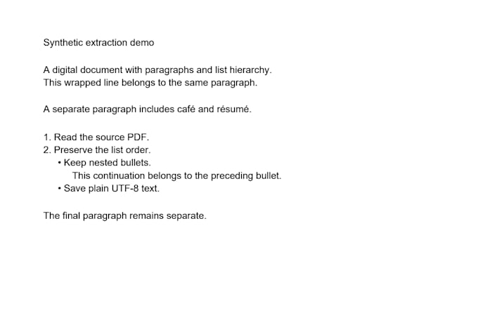 convert digital pdfs to clean text with paragraphs and lists