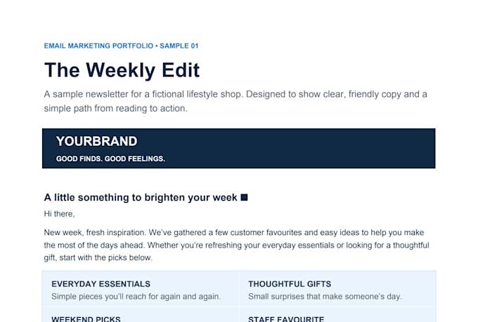 write professional email newsletters and sales emails