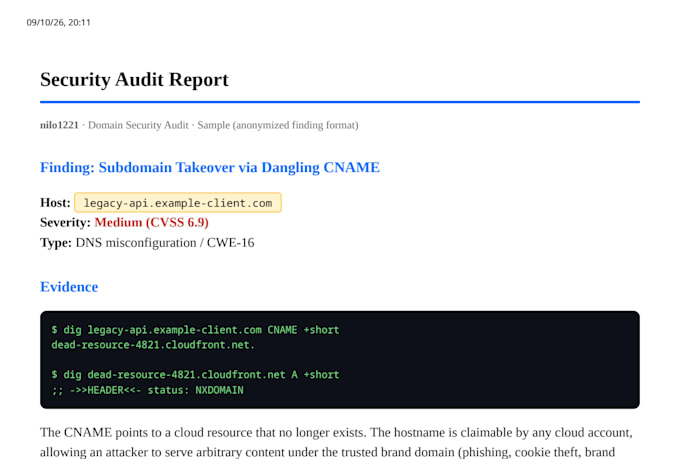 audit your domain for subdomain takeover
