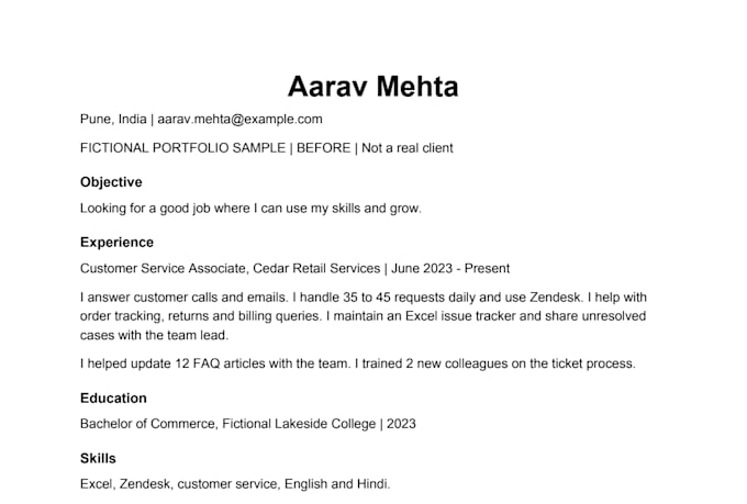 write and edit your professional resume