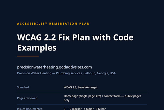 write your wcag accessibility remediation plan with fixes