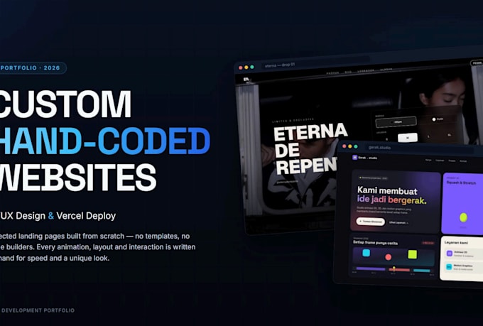 build a premium hand coded website deployed on vercel