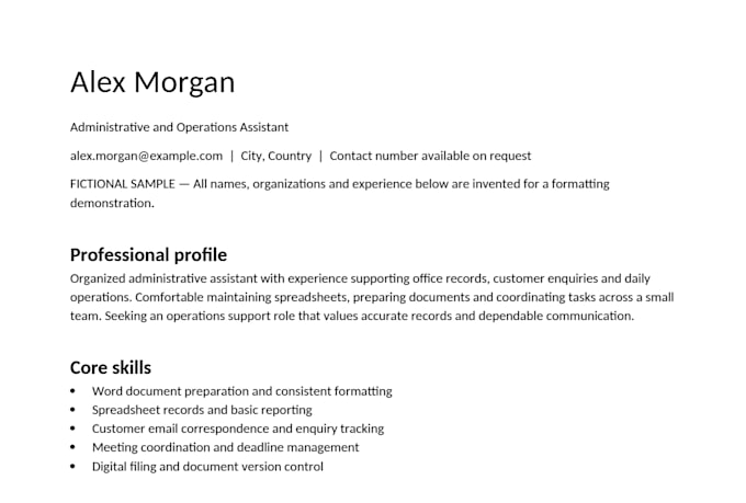 format your word document or CV into a clean professional layout