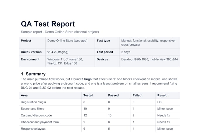 do functional, regression and smoke testing for your software